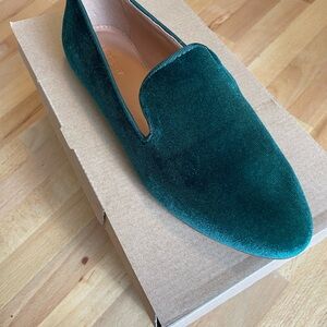J. Crew Green Suede Flats